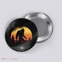 Retro Bigfoot Believer Silhouette Sasquatch Hide And Seek Button thumb 0