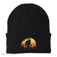 Retro Bigfoot Believer Silhouette Sasquatch Hide And Seek Beanie thumb 0