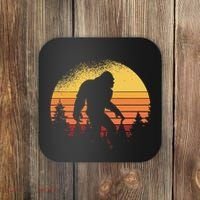Retro Bigfoot Believer Silhouette Sasquatch Hide And Seek Coaster thumb 0