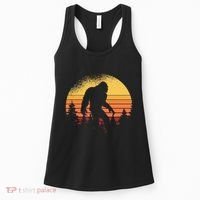 Retro Bigfoot Believer Silhouette Sasquatch Hide And Seek Women's Tank Top thumb 0