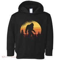 Retro Bigfoot Believer Silhouette Sasquatch Hide And Seek Toddler Hoodie thumb 0