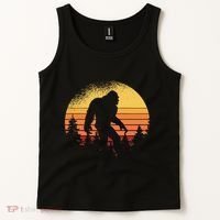 Retro Bigfoot Believer Silhouette Sasquatch Hide And Seek Tank Top thumb 2