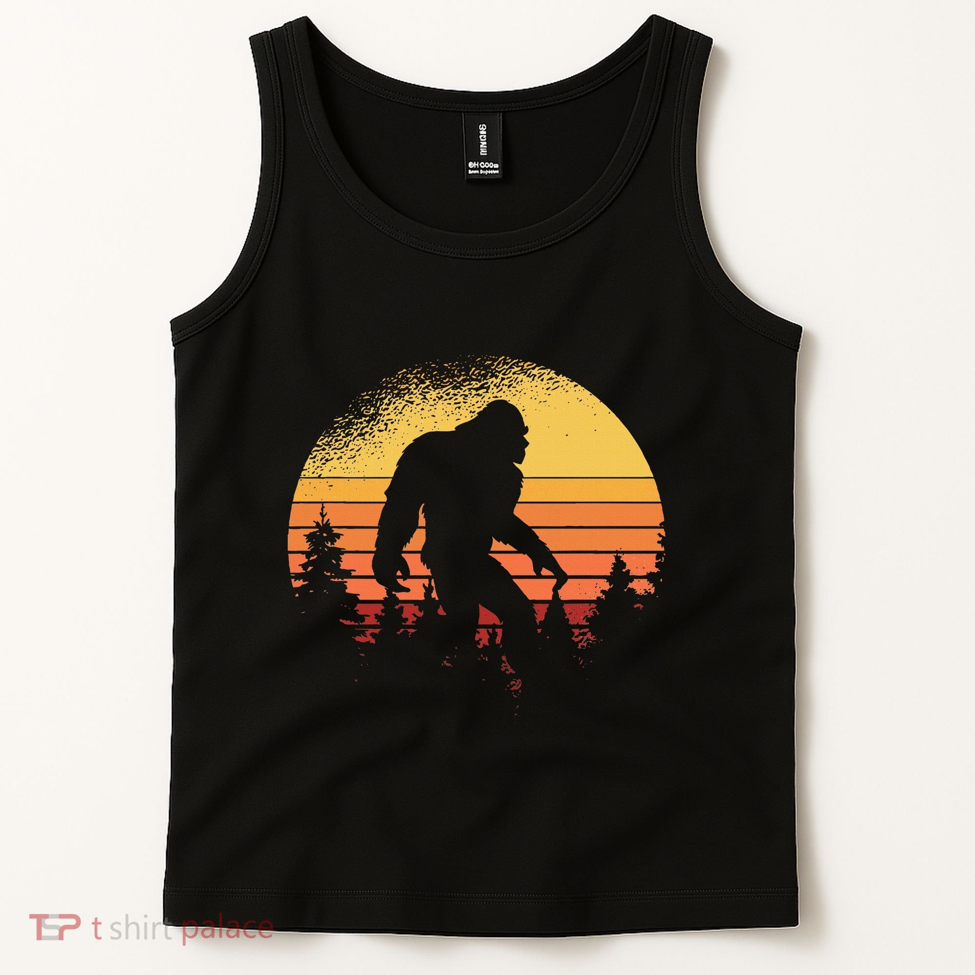 Retro Bigfoot Believer Silhouette Sasquatch Hide And Seek Tank Top