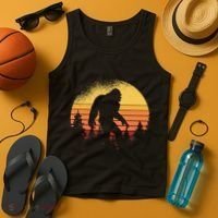 Retro Bigfoot Believer Silhouette Sasquatch Hide And Seek Tank Top thumb 4