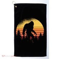 Retro Bigfoot Believer Silhouette Sasquatch Hide And Seek Golf Towel thumb 0