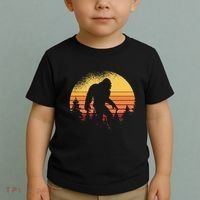 Retro Bigfoot Believer Silhouette Sasquatch Hide And Seek Toddler T-Shirt thumb 2