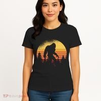 Retro Bigfoot Believer Silhouette Sasquatch Hide And Seek Women's T-Shirt thumb 4