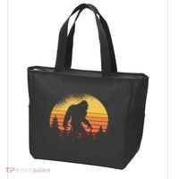 Retro Bigfoot Believer Silhouette Sasquatch Hide And Seek Tote Bag thumb 3