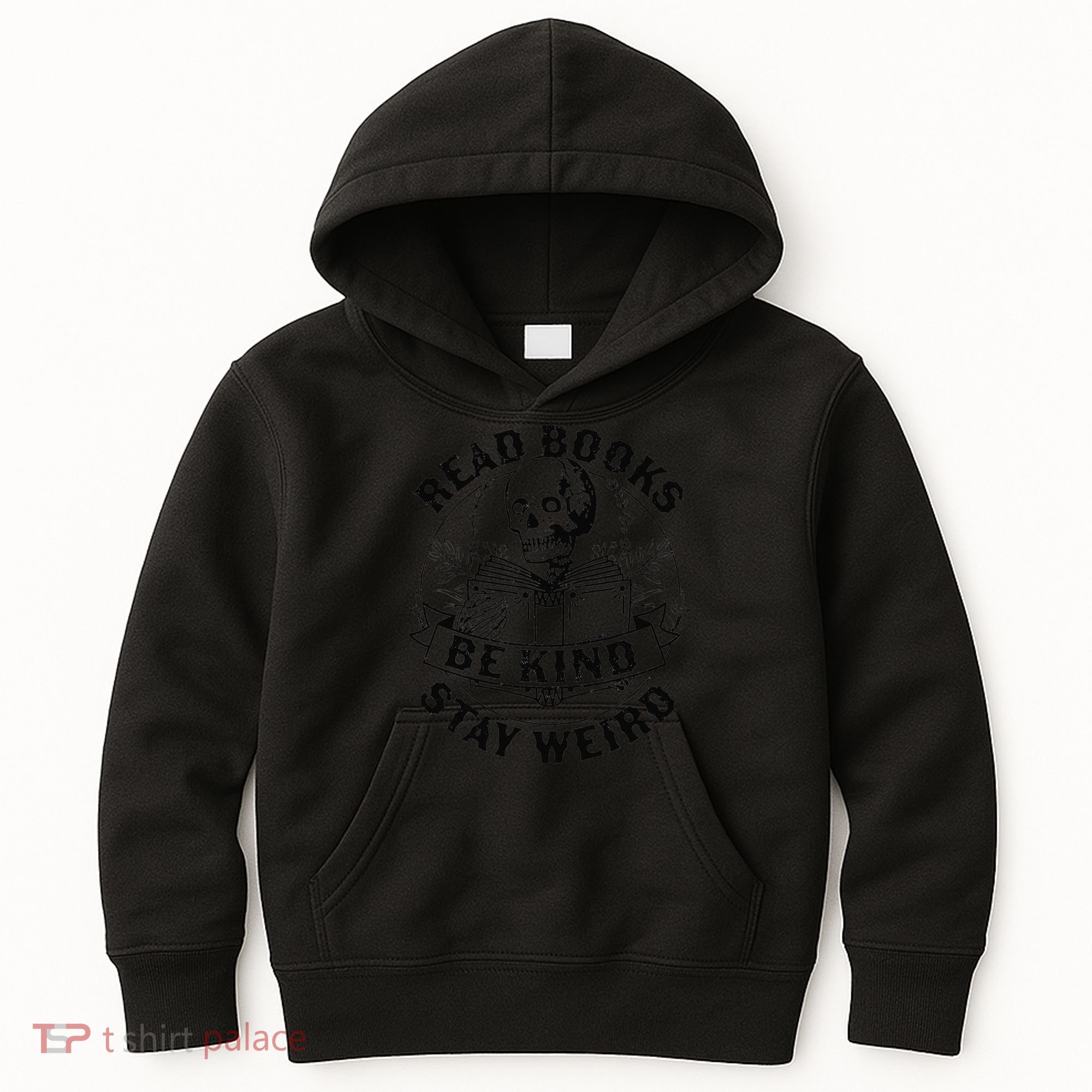 Read Books Be Kind Stay Weird Skeleton Reading Book Kids Hoodie