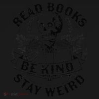 Read Books Be Kind Stay Weird Skeleton Reading Book Kids Long Sleeve Shirt thumb 2