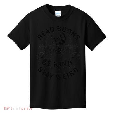 Read Books Be Kind Stay Weird Skeleton Reading Book Kids T-Shirt