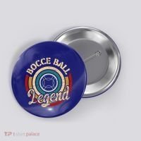 Retro Bocce Ball Legend Proud Italian Bocce Ball Gift Button thumb 0