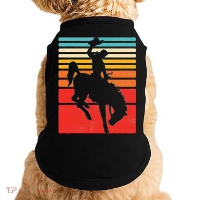 Rodeo Bucking Bronco Horse Retro Style Doggie Tank