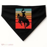 Rodeo Bucking Bronco Horse Retro Style USA-Made Doggie Bandana thumb 0