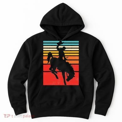 Rodeo Bucking Bronco Horse Retro Style Hoodie