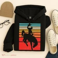 Rodeo Bucking Bronco Horse Retro Style Hoodie thumb 4