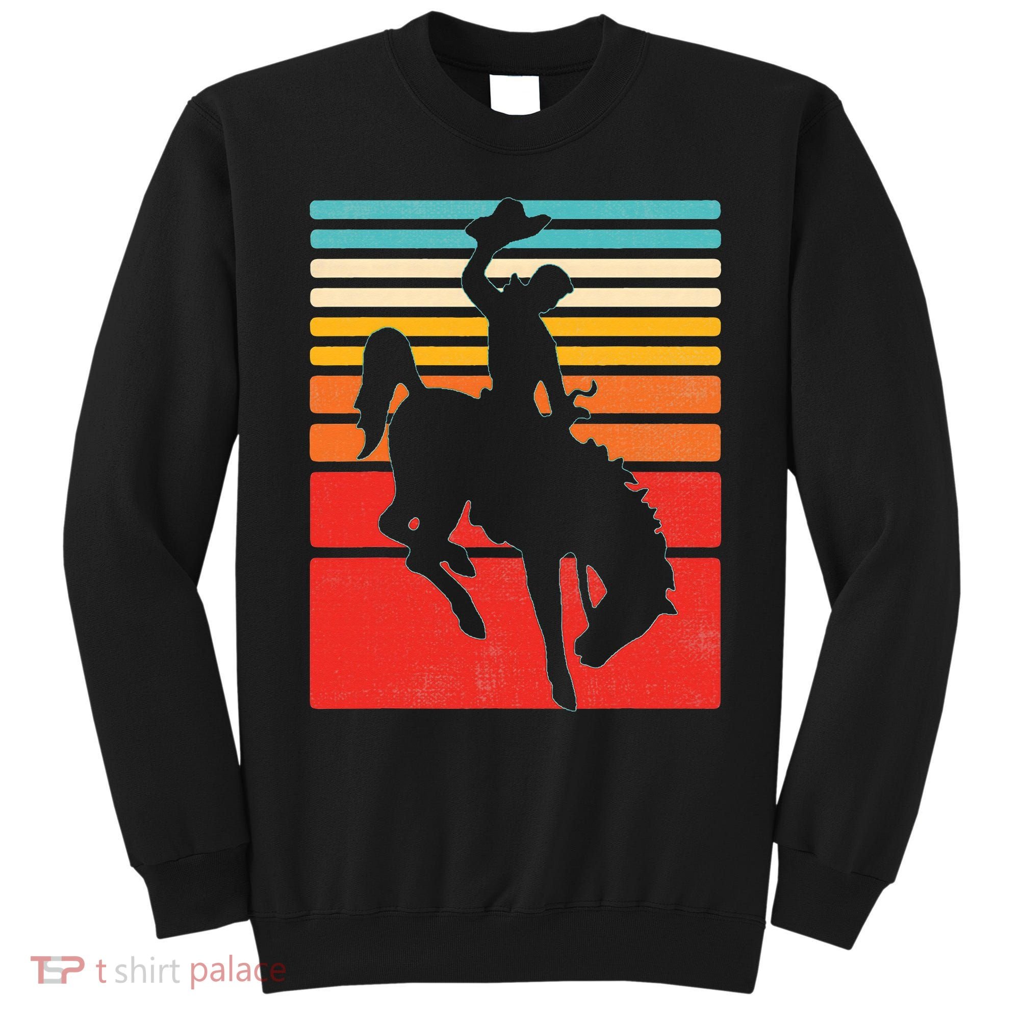 Rodeo Bucking Bronco Horse Retro Style Sweatshirt