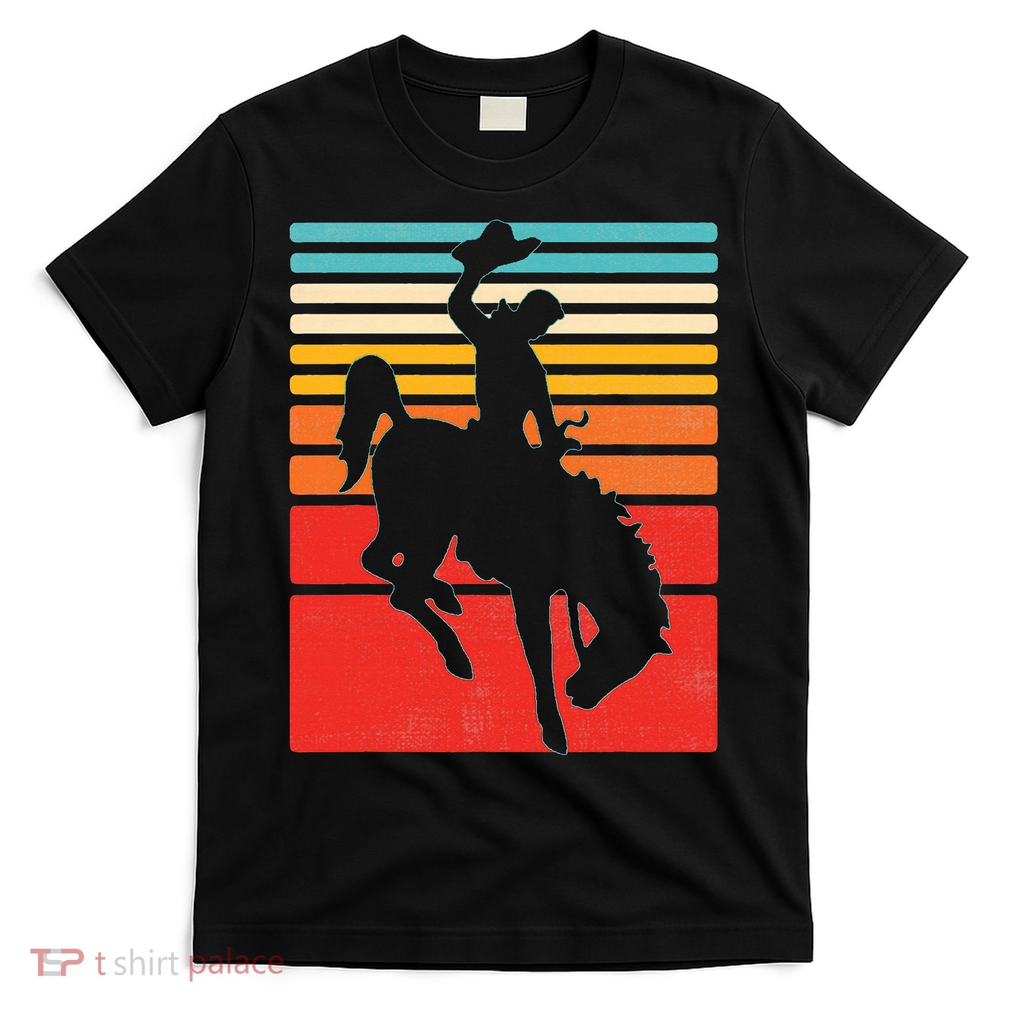 Rodeo Bucking Bronco Horse Retro Style T-Shirt