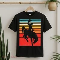 Rodeo Bucking Bronco Horse Retro Style T-Shirt thumb 2