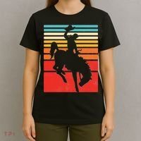 Rodeo Bucking Bronco Horse Retro Style T-Shirt thumb 4