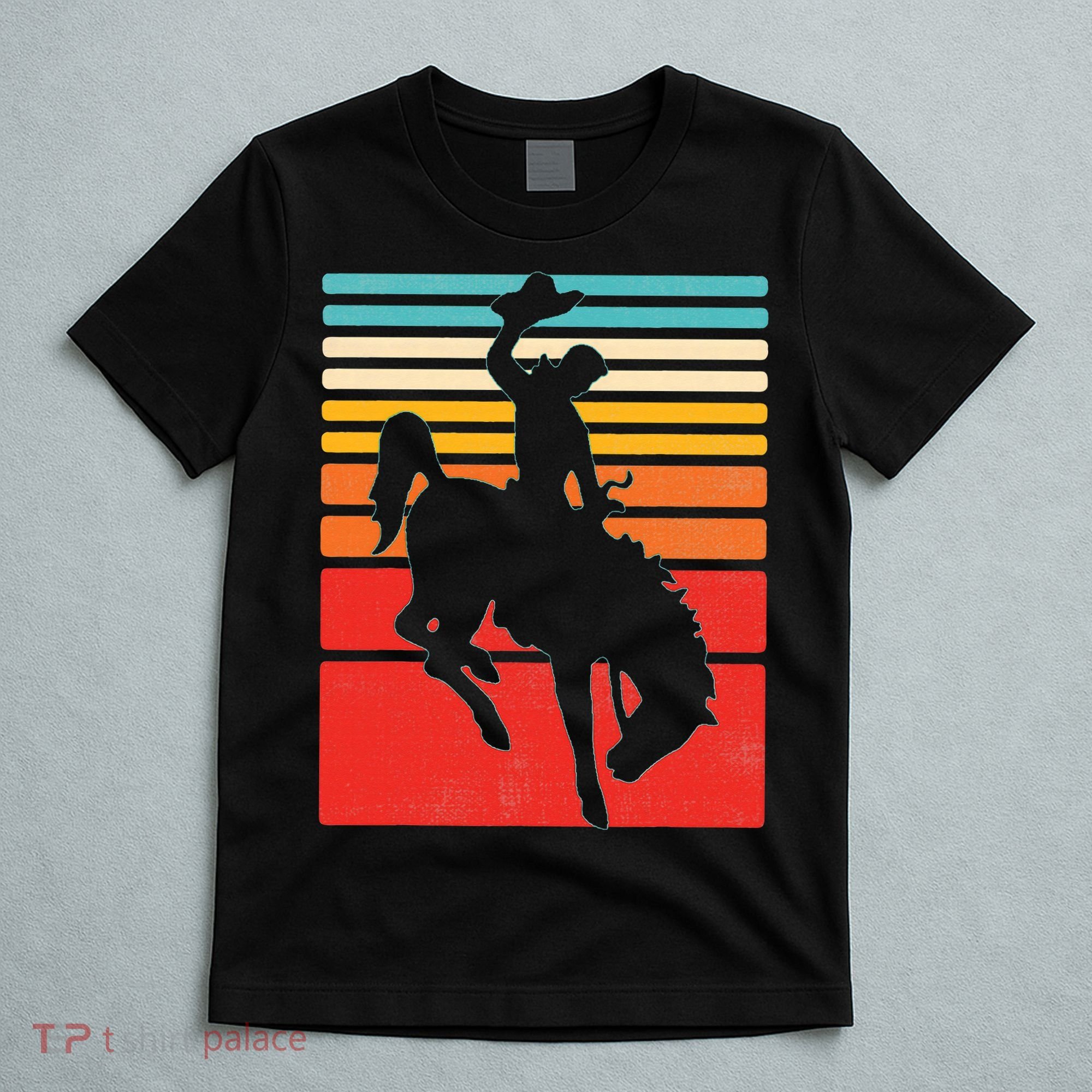 Rodeo Bucking Bronco Horse Retro Style T-Shirt