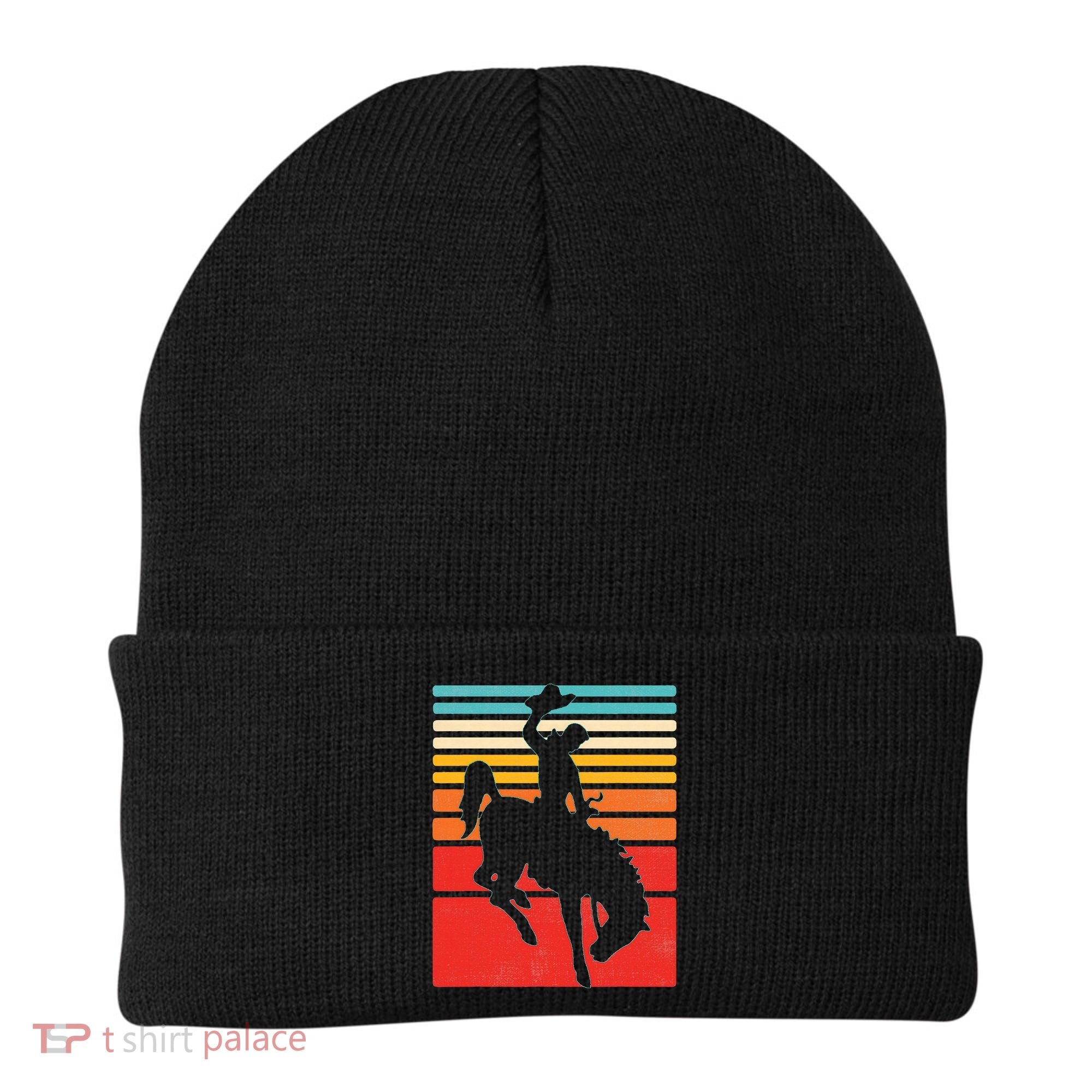 Rodeo Bucking Bronco Horse Retro Style Beanie