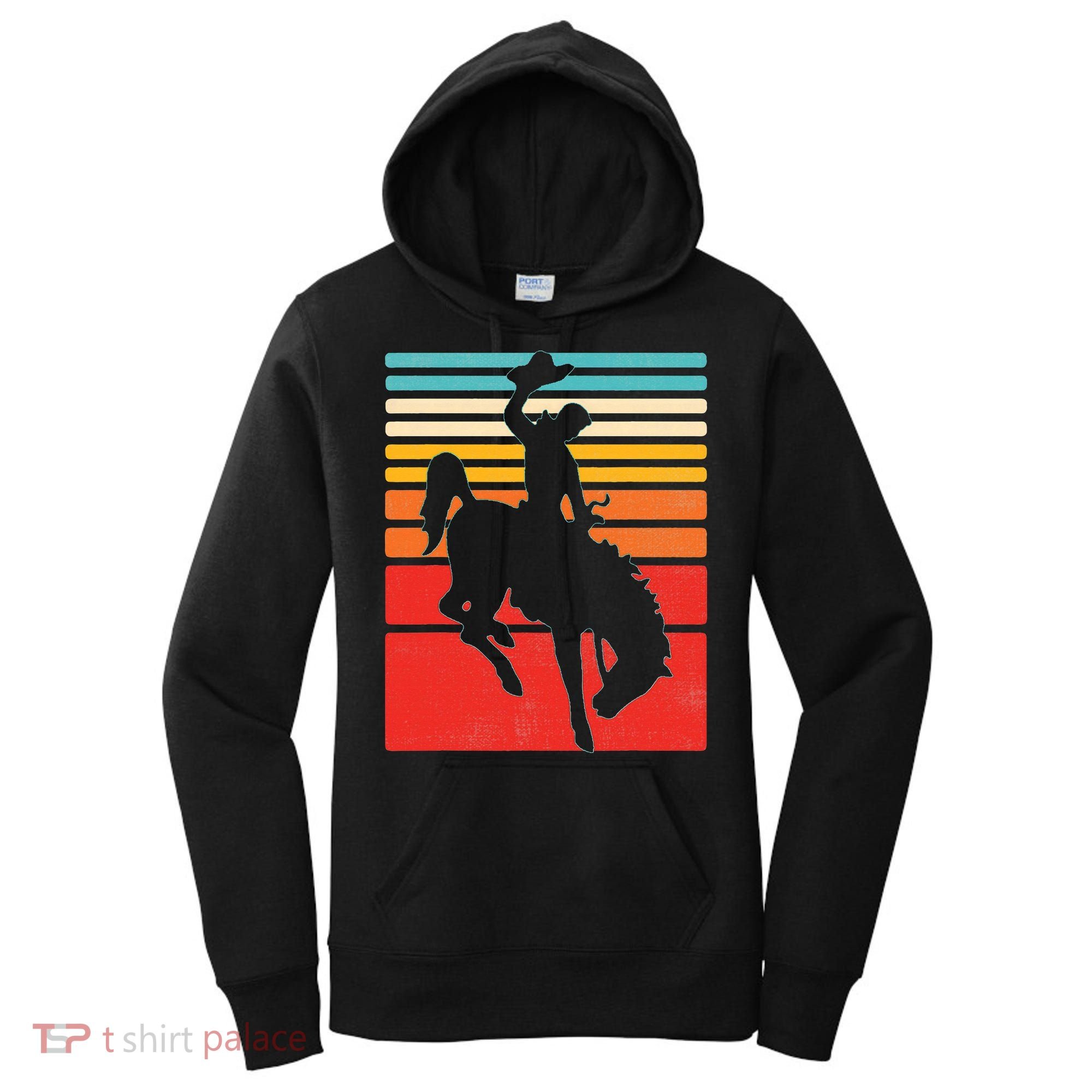 Rodeo Bucking Bronco Horse Retro Style Women's Hoodie