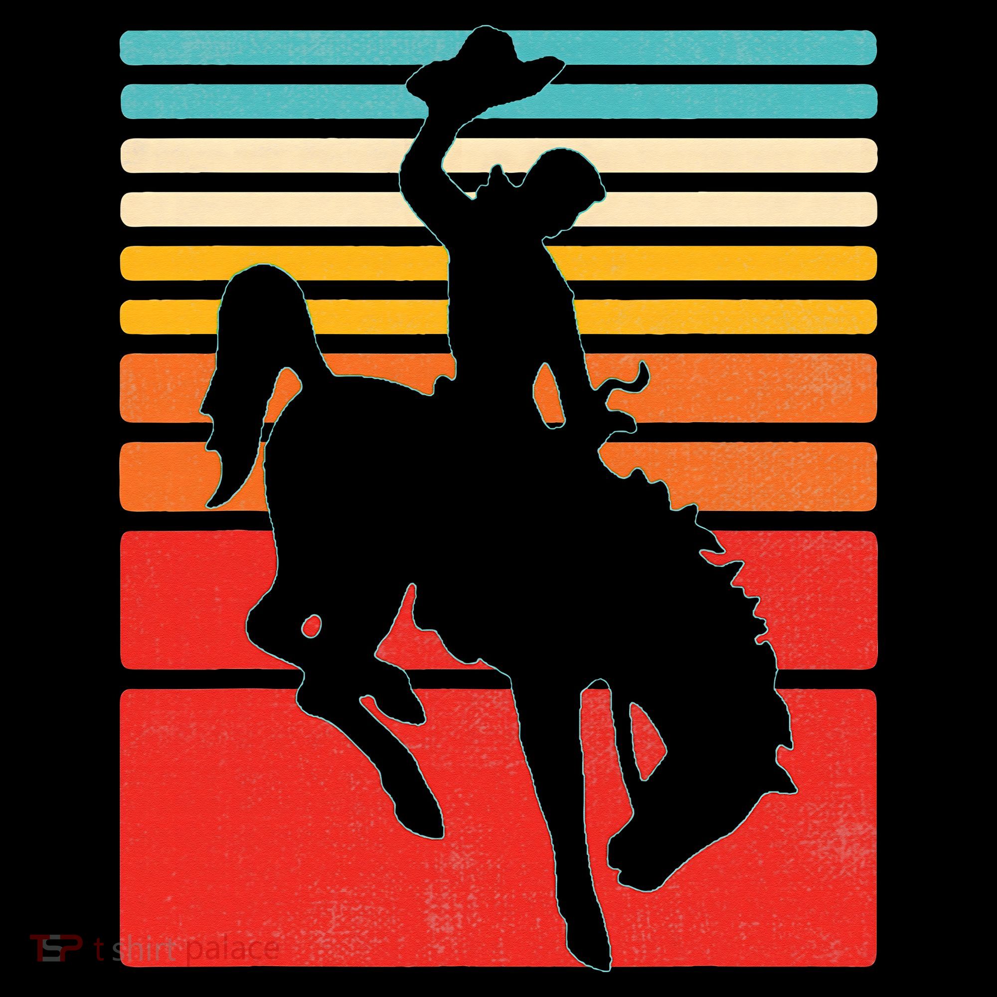 Rodeo Bucking Bronco Horse Retro Style Women's Hoodie