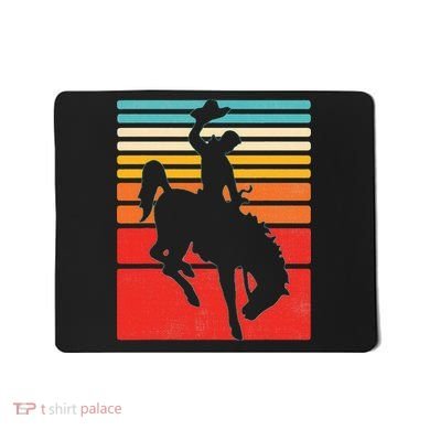 Rodeo Bucking Bronco Horse Retro Style Mousepad