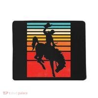 Rodeo Bucking Bronco Horse Retro Style Mousepad thumb 0