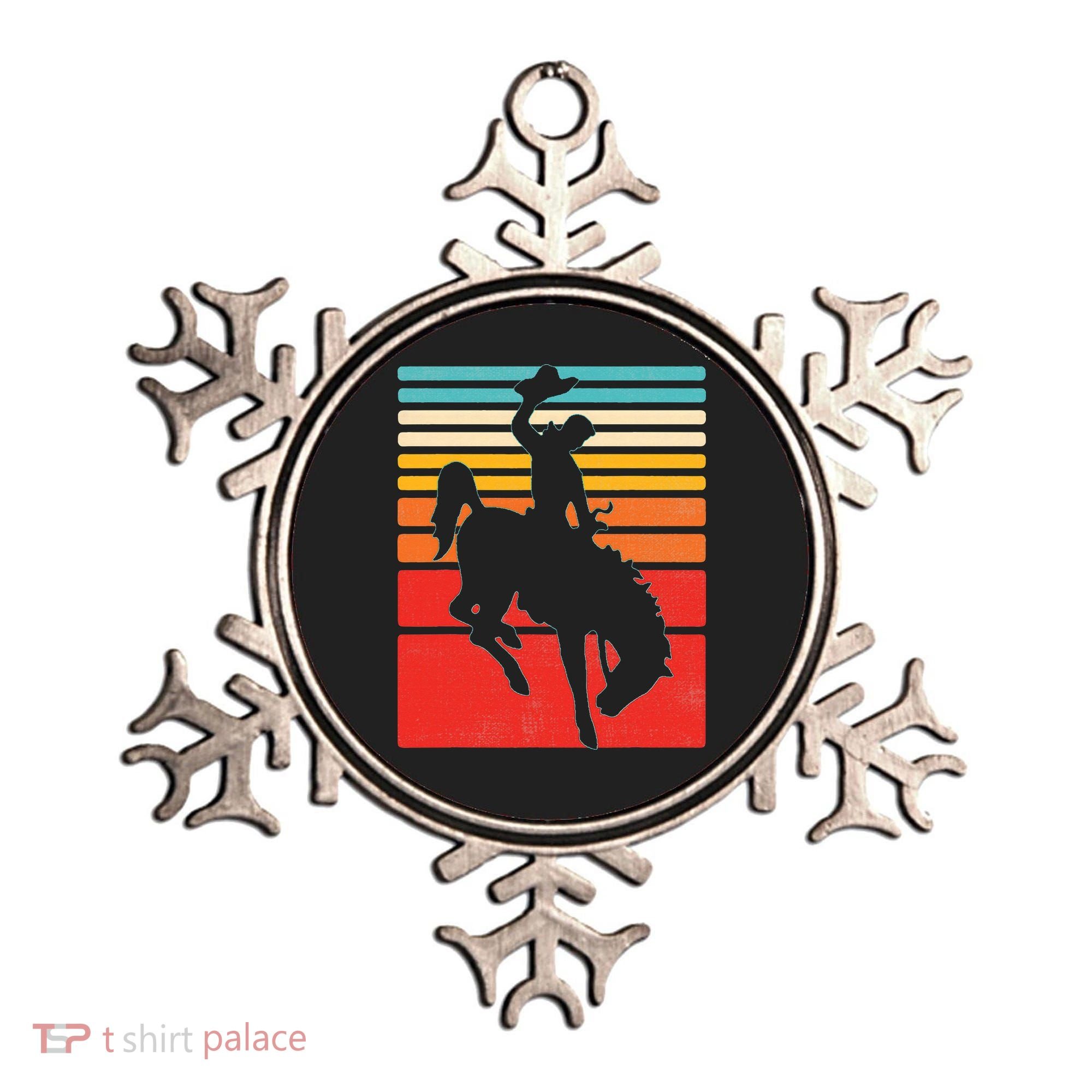 Rodeo Bucking Bronco Horse Retro Style Ornament