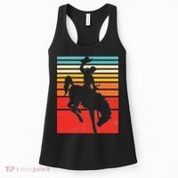 Rodeo Bucking Bronco Horse Retro Style Women's Tank Top thumb 0