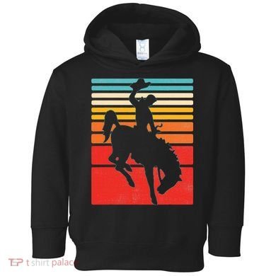 Rodeo Bucking Bronco Horse Retro Style Toddler Hoodie