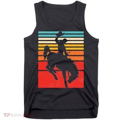 Rodeo Bucking Bronco Horse Retro Style Tank Top