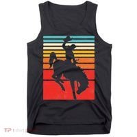 Rodeo Bucking Bronco Horse Retro Style Tank Top thumb 0