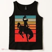 Rodeo Bucking Bronco Horse Retro Style Tank Top thumb 2