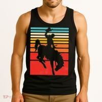 Rodeo Bucking Bronco Horse Retro Style Tank Top thumb 3