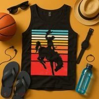 Rodeo Bucking Bronco Horse Retro Style Tank Top thumb 4