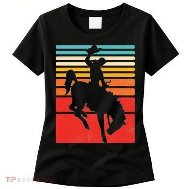 Rodeo Bucking Bronco Horse Retro Style Women's T-Shirt