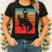 Rodeo Bucking Bronco Horse Retro Style Women's T-Shirt thumb 2