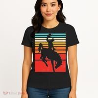 Rodeo Bucking Bronco Horse Retro Style Women's T-Shirt thumb 4