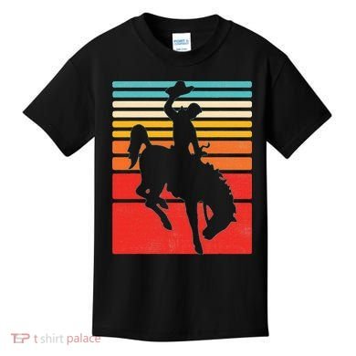 Rodeo Bucking Bronco Horse Retro Style Kids T-Shirt