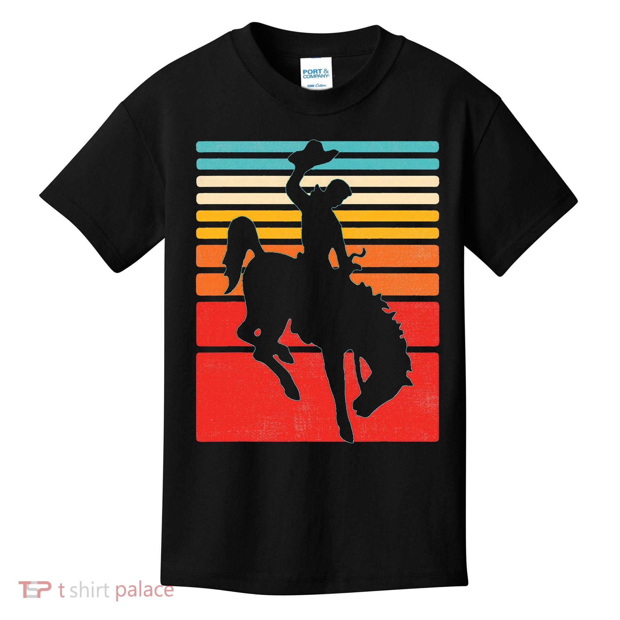 Rodeo Bucking Bronco Horse Retro Style Kids T-Shirt