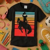 Rodeo Bucking Bronco Horse Retro Style Kids T-Shirt thumb 3