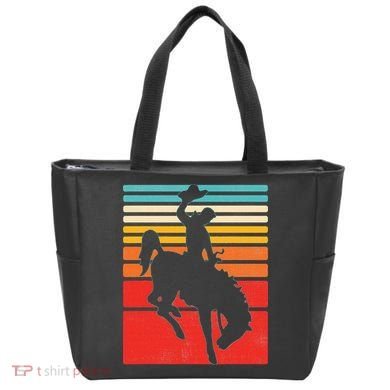 Rodeo Bucking Bronco Horse Retro Style Tote Bag