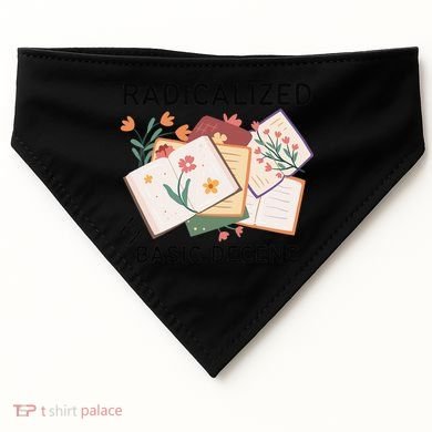 Radicalized By Basic Decency Book Flower USA-Made Doggie Bandana
