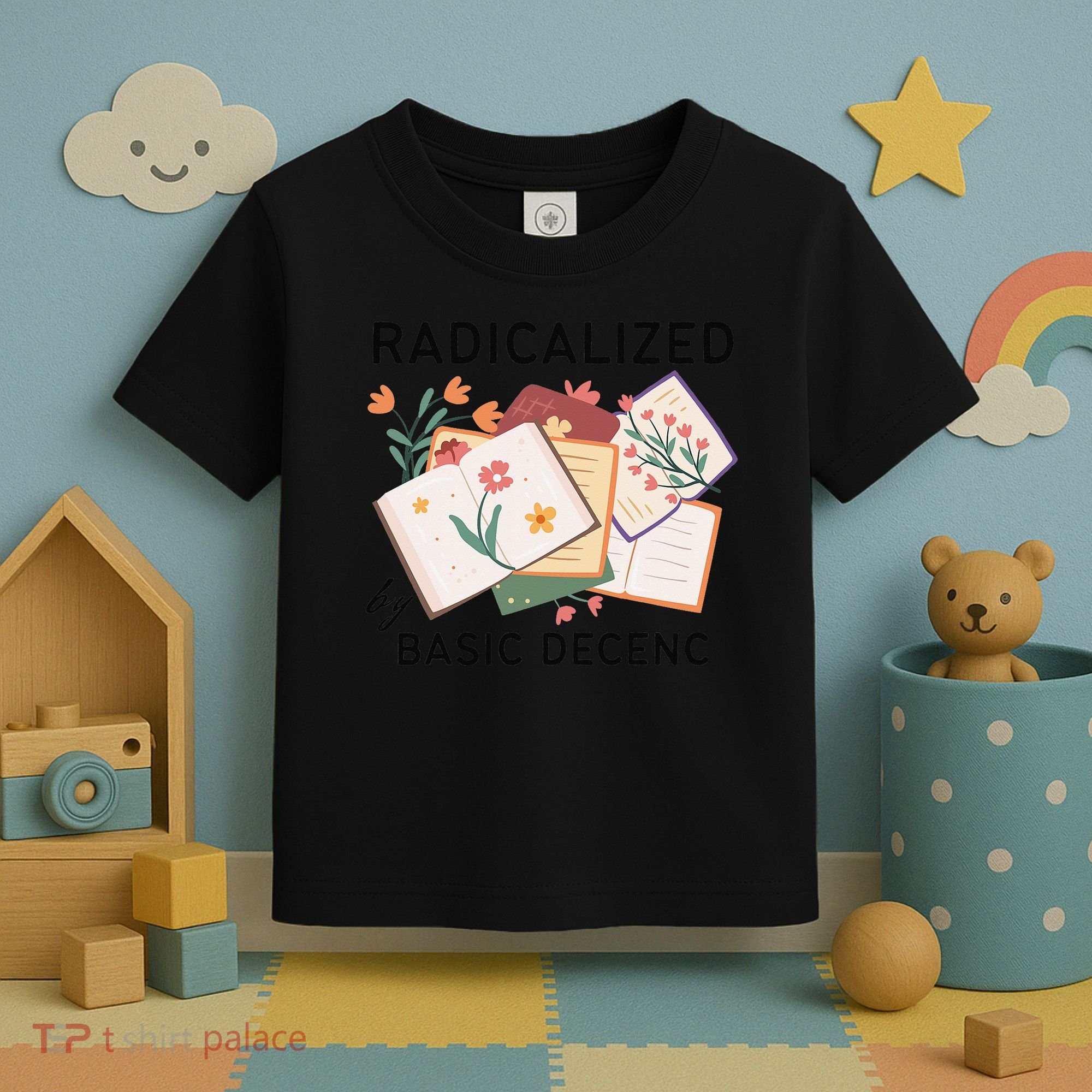 Radicalized By Basic Decency Book Flower Toddler T-Shirt