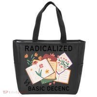 Radicalized By Basic Decency Book Flower Tote Bag thumb 0