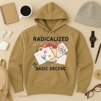 Radicalized By Basic Decency Book Flower Hoodie thumb 3
