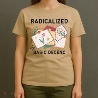 Radicalized By Basic Decency Book Flower T-Shirt thumb 4